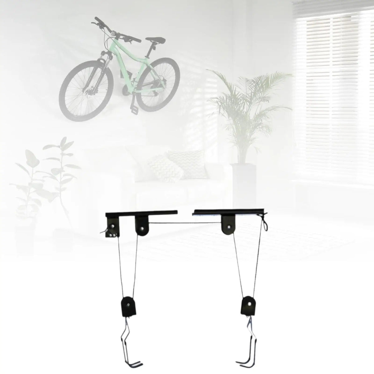 Ceiling Mounted Bike Rack Pulley System Heavy Duty Bicycle Hoist for