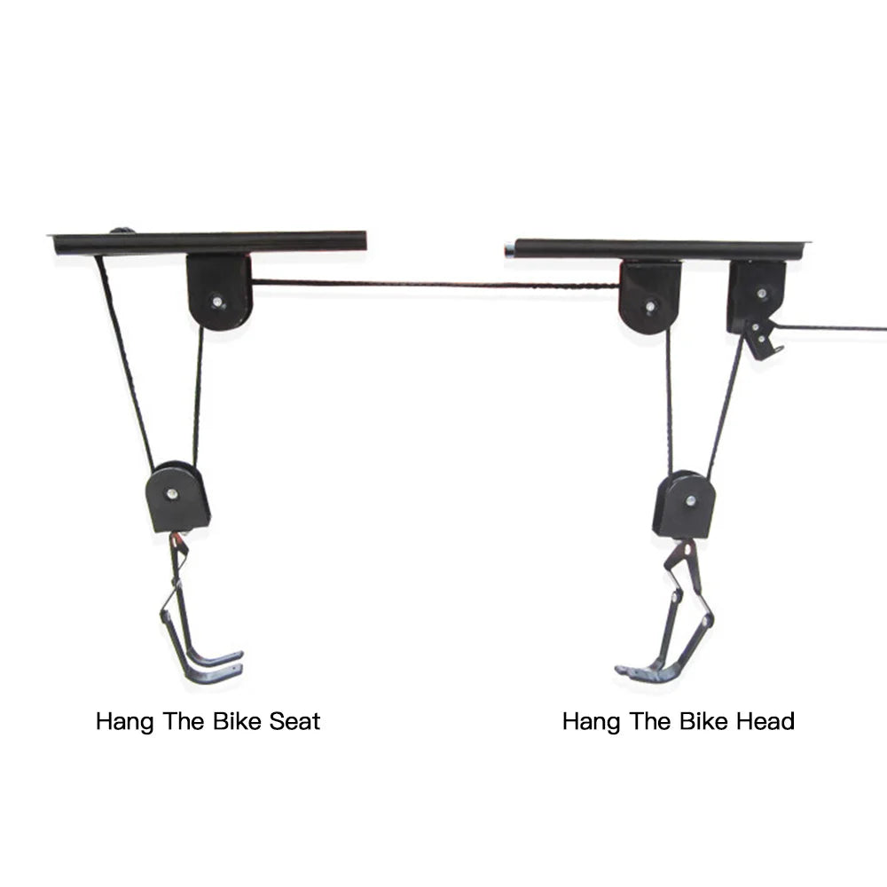 Bicycle Hoist Garage Storage Bike Lift Pulley System with 20kg Bearing