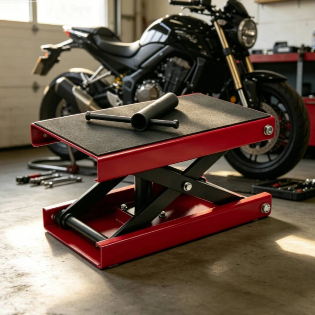 Motorcycle Lift Table Heavy Duty Motorcycle Lift with Hand Crank Hoist