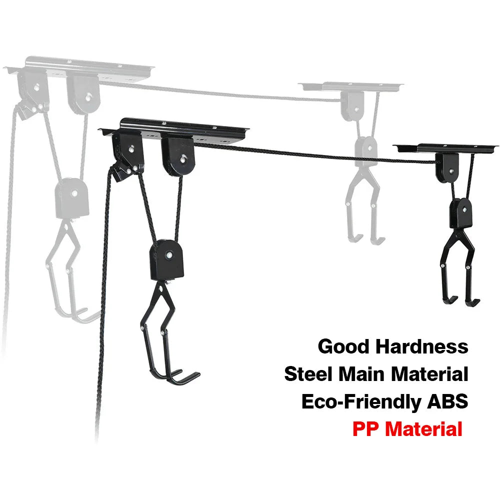Bicycle Hoist Garage Storage Bike Lift Pulley System with 20kg Bearing