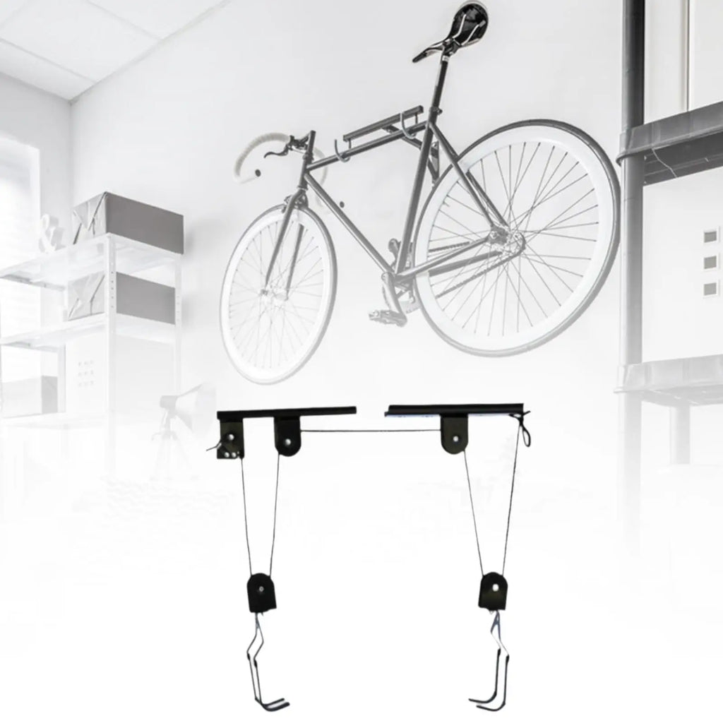 Ceiling Mounted Bike Rack Pulley System Heavy Duty Bicycle Hoist for